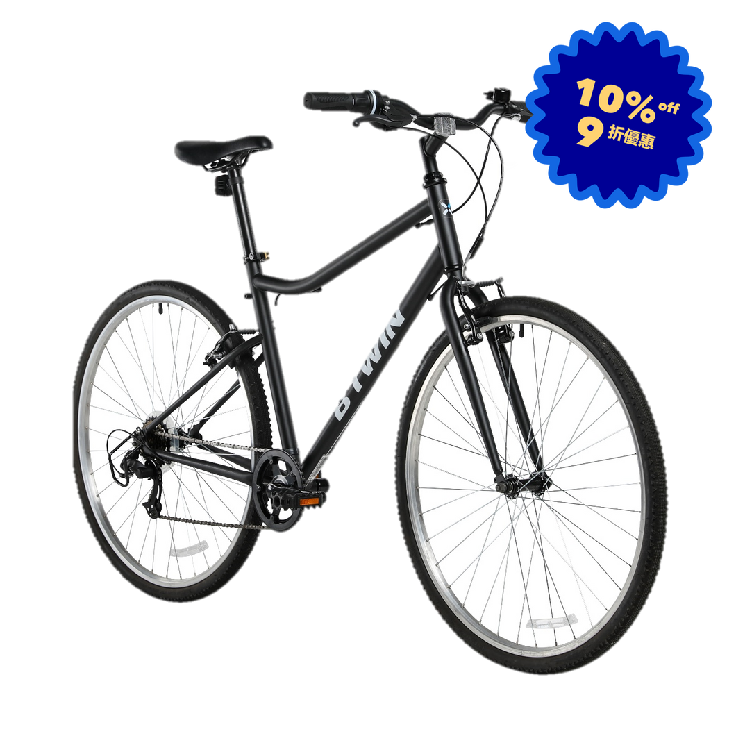 700C Riverside 100 混合動力自行車 - 黑色
